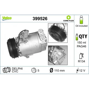 Compresseur, climatisation VALEO 399526