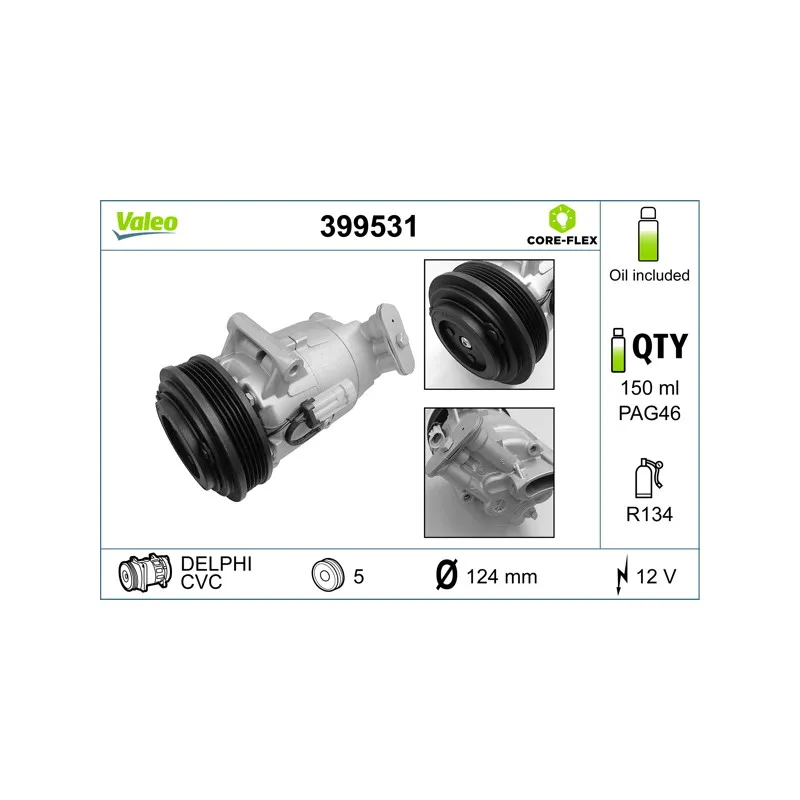 Compresseur, climatisation VALEO 399531