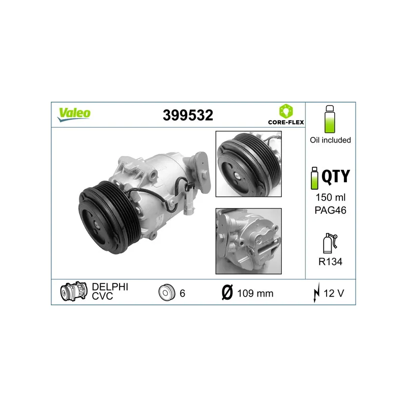Compresseur, climatisation VALEO 399532