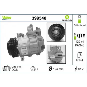 Compresseur, climatisation VALEO 399540