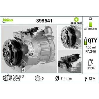 Compresseur, climatisation VALEO 399541