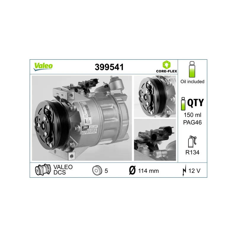 Compresseur, climatisation VALEO 399541