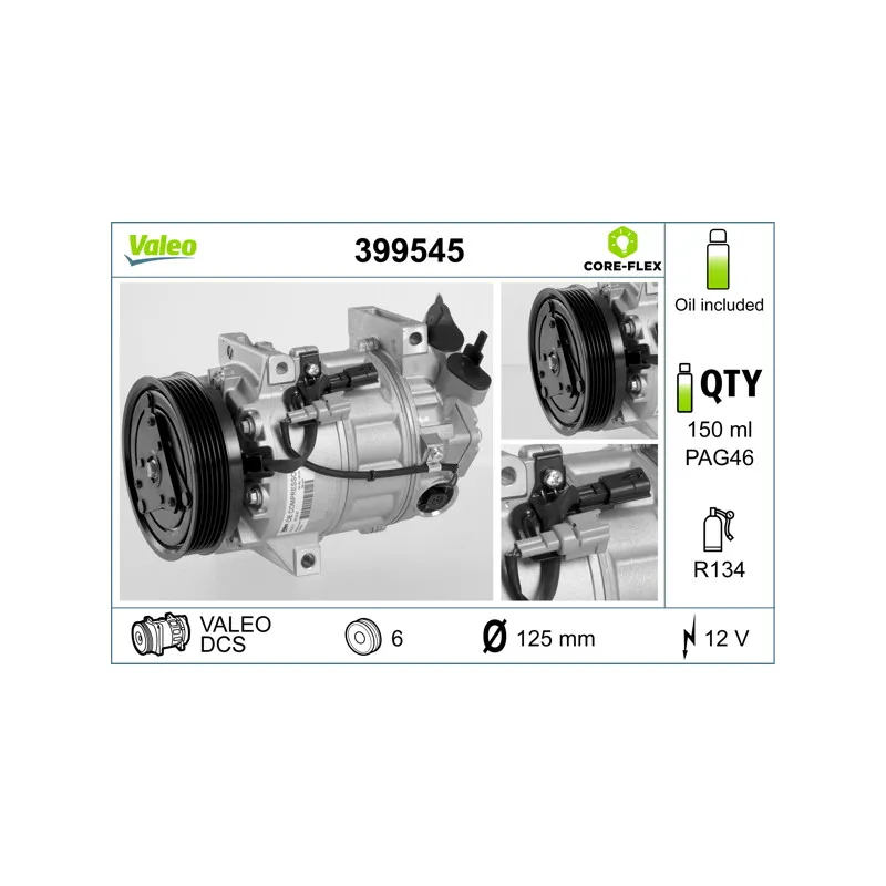 Compresseur, climatisation VALEO 399545