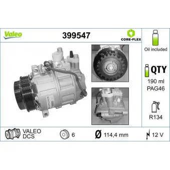 Compresseur, climatisation VALEO 399547