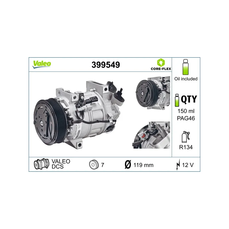 Compresseur, climatisation VALEO 399549