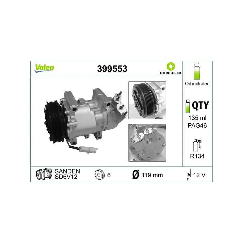 Compresseur, climatisation VALEO 399553