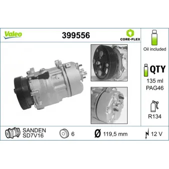 Compresseur, climatisation VALEO 399556