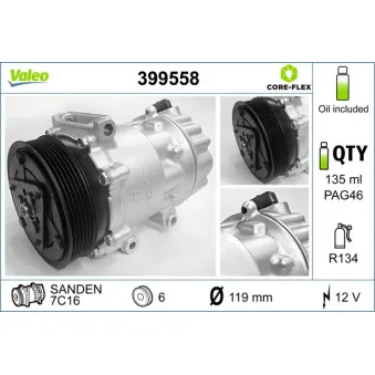 Compresseur, climatisation VALEO 399558
