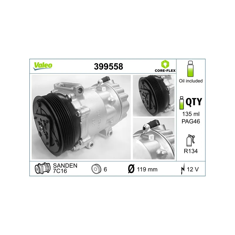 Compresseur, climatisation VALEO 399558