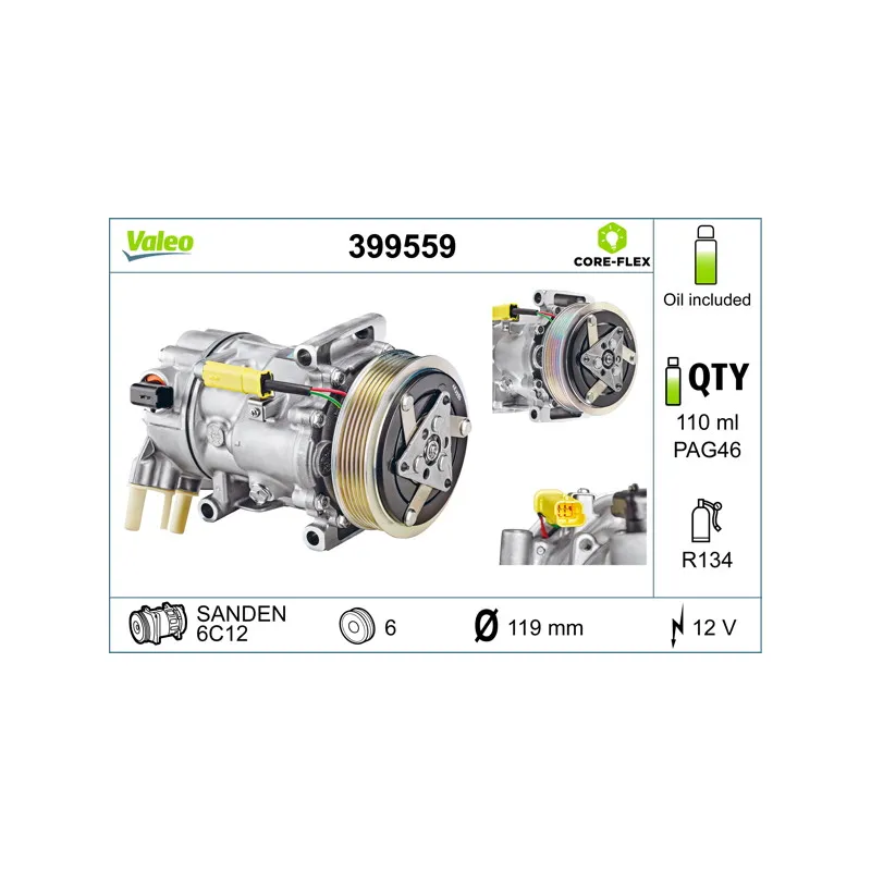 Compresseur, climatisation VALEO 399559