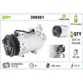Compresseur, climatisation VALEO 399561