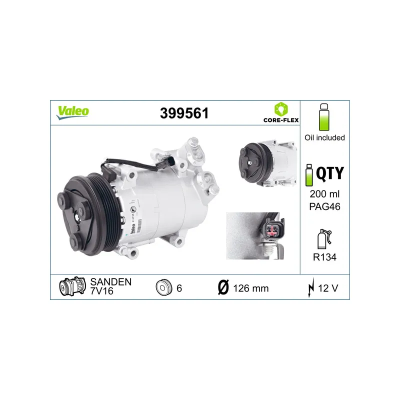 Compresseur, climatisation VALEO 399561