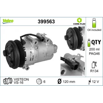 Compresseur, climatisation VALEO 399563