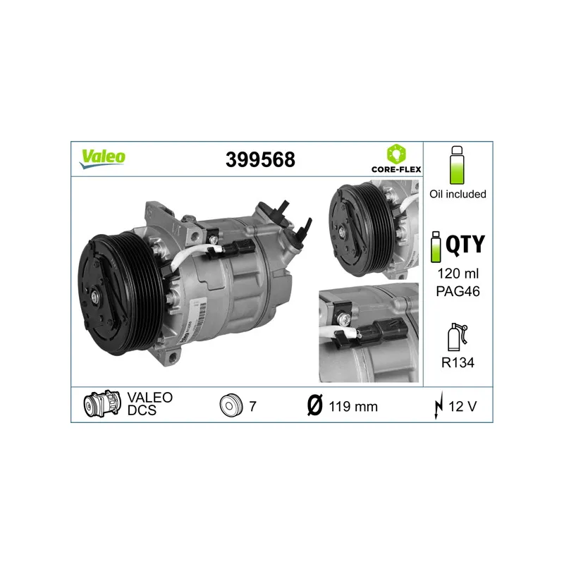 Compresseur, climatisation VALEO 399568