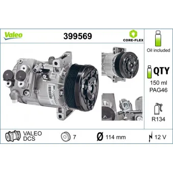 Compresseur, climatisation VALEO 399569