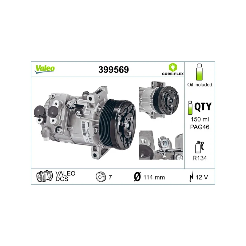 Compresseur, climatisation VALEO 399569