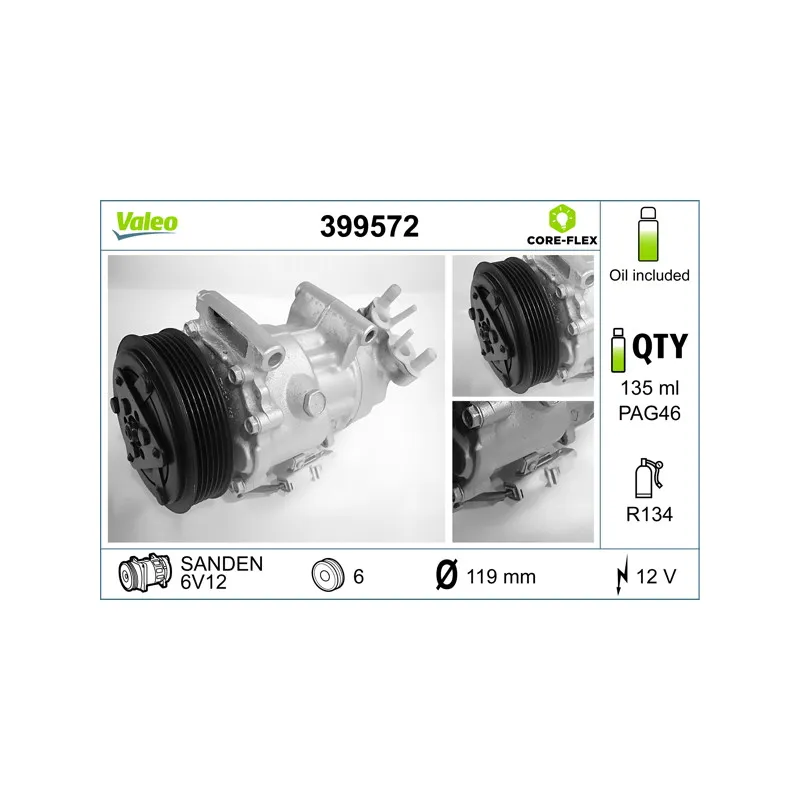 Compresseur, climatisation VALEO 399572