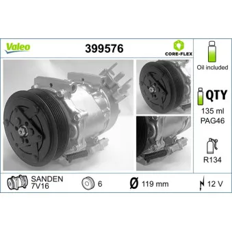 Compresseur, climatisation VALEO 399576