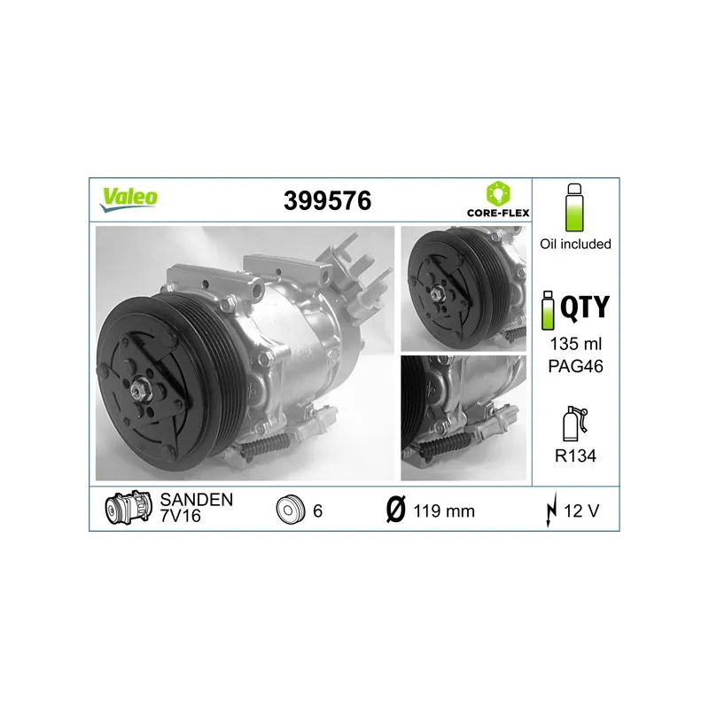 Compresseur, climatisation VALEO 399576