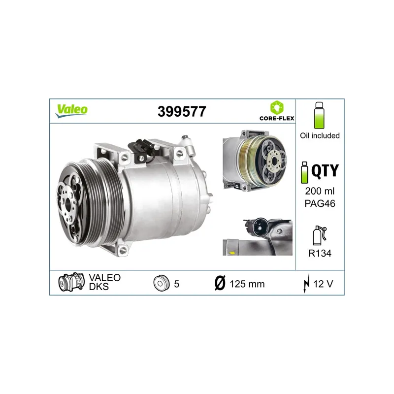 Compresseur, climatisation VALEO 399577