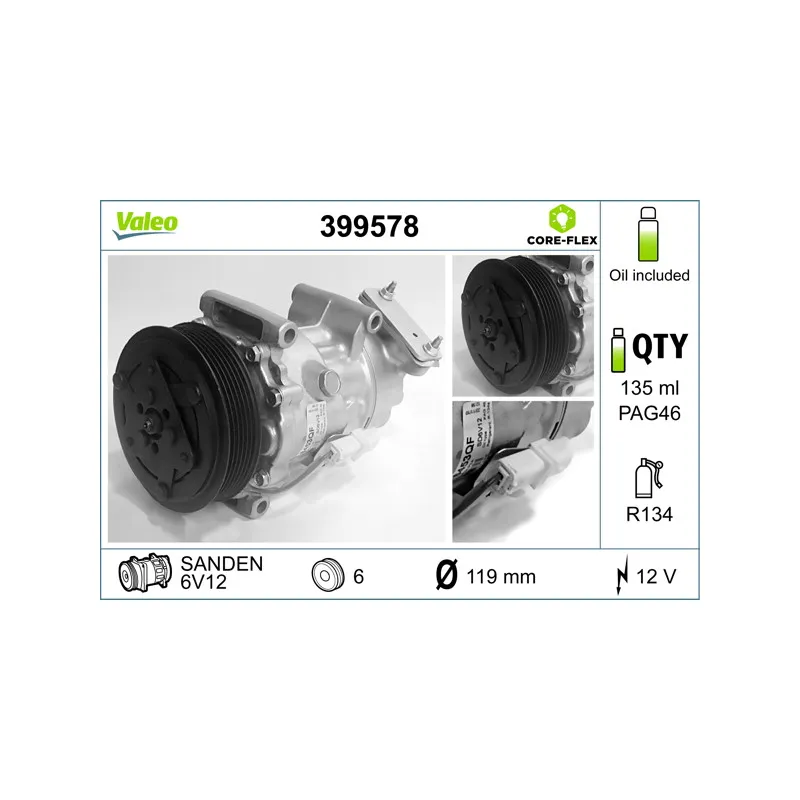 Compresseur, climatisation VALEO 399578