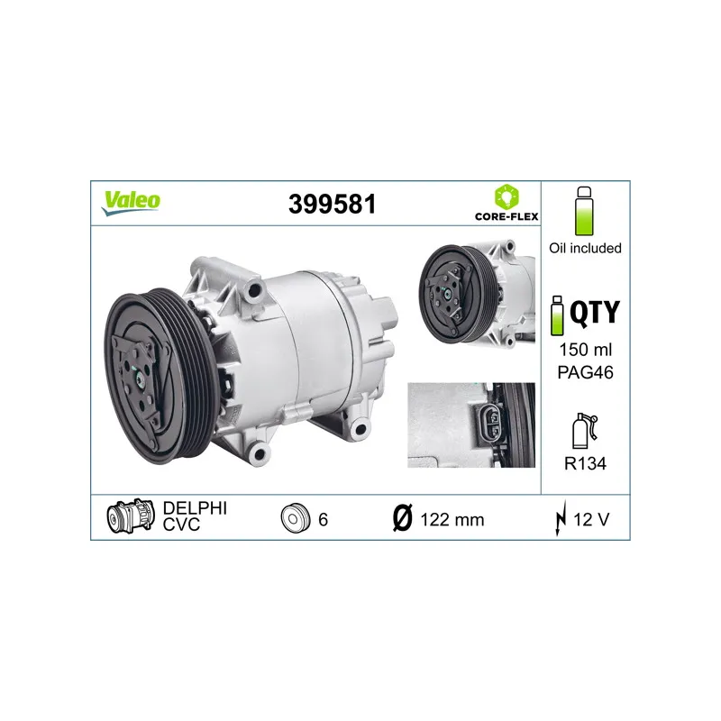 Compresseur, climatisation VALEO 399581