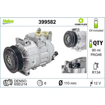 Compresseur, climatisation VALEO 399582