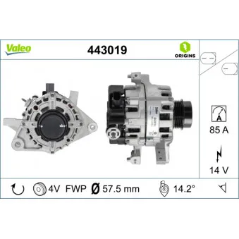 Alternateur VALEO 443019