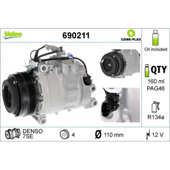 Compresseur, climatisation VALEO 690211