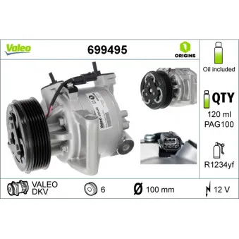 Compresseur, climatisation VALEO 699495