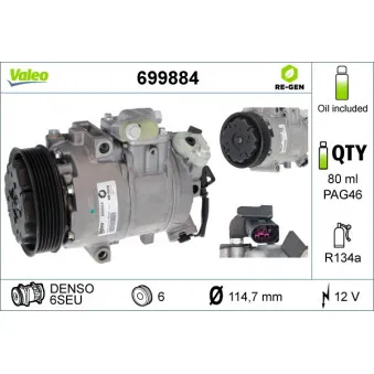Compresseur, climatisation VALEO 699884