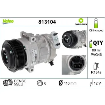 Compresseur, climatisation VALEO 813104