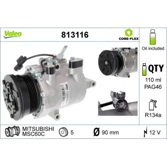 Compresseur, climatisation VALEO 813116