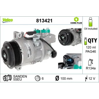 Compresseur, climatisation VALEO 813421