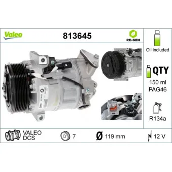 Compresseur, climatisation VALEO 813645