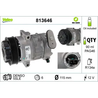 Compresseur, climatisation VALEO 813646