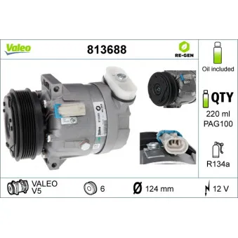 Compresseur, climatisation VALEO 813688