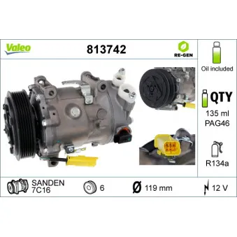 Compresseur, climatisation VALEO 813742