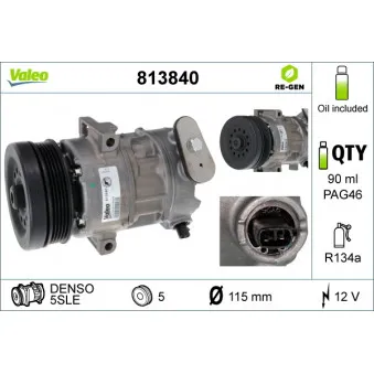 Compresseur, climatisation VALEO 813840