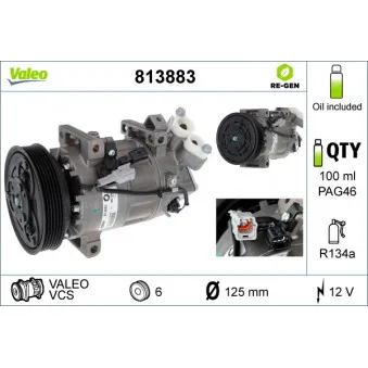 Compresseur, climatisation VALEO 813883