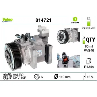 Compresseur, climatisation VALEO 814721