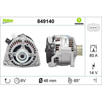 Alternateur VALEO 849140