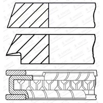 Jeu de segments de pistons GOETZE ENGINE 08-102406-00