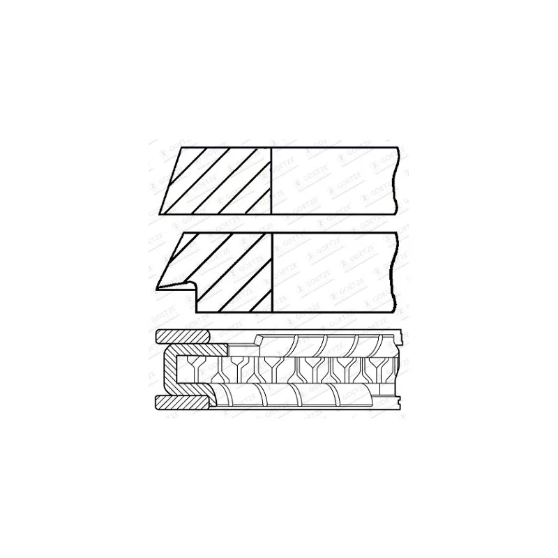 Jeu de segments de pistons GOETZE ENGINE 08-102406-00