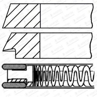 Jeu de segments de pistons GOETZE ENGINE 08-102506-00