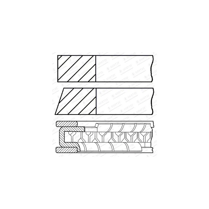 Jeu de segments de pistons GOETZE ENGINE 08-102707-00