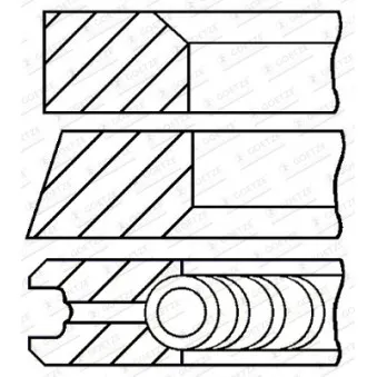 Jeu de segments de pistons GOETZE ENGINE 08-105107-00