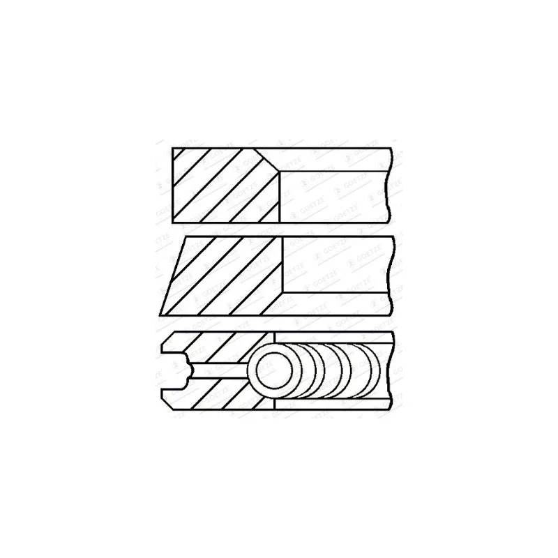 Jeu de segments de pistons GOETZE ENGINE 08-105107-00