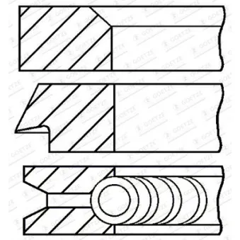 Jeu de segments de pistons GOETZE ENGINE 08-106500-00