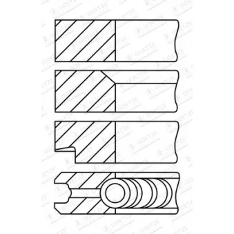 Jeu de segments de pistons GOETZE ENGINE 08-106700-00
